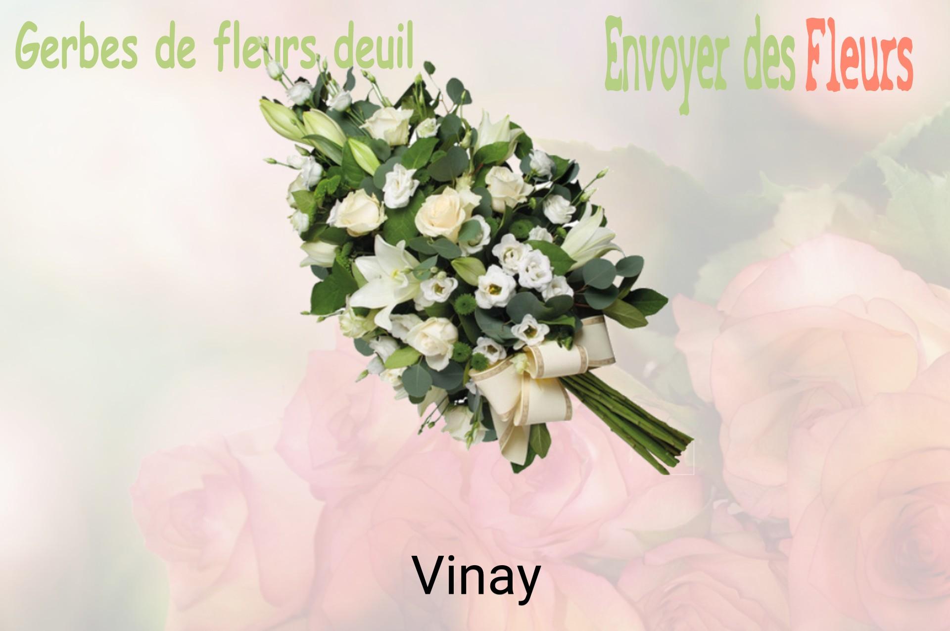 Gerbe de fleurs de deuil livrée à Vinay